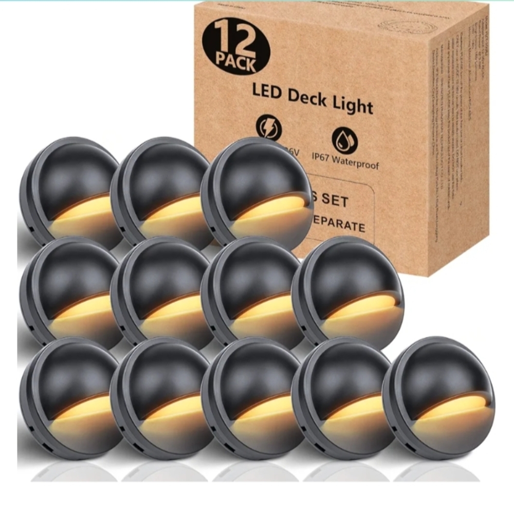 LED Deck Light Set - Black and Gold